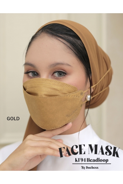 DUCHESS FACE MASK K94 HEADLOOP - GOLD DUCHESS FACE MASK K94 HEADLOOP - GOLD